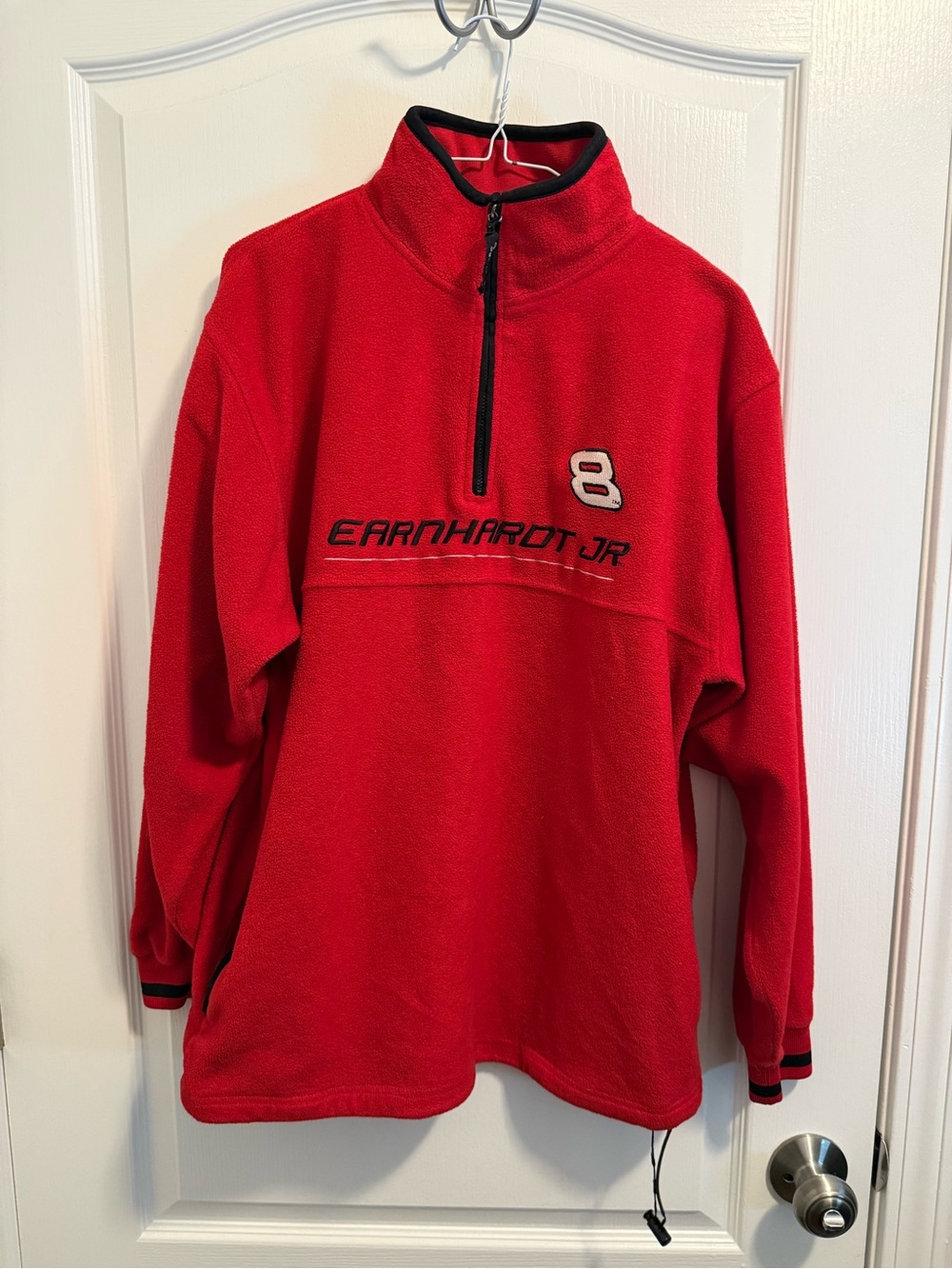 Vintage Dale Earnhardt Jr Red Fleece Quarterzip Pullover in Size Small